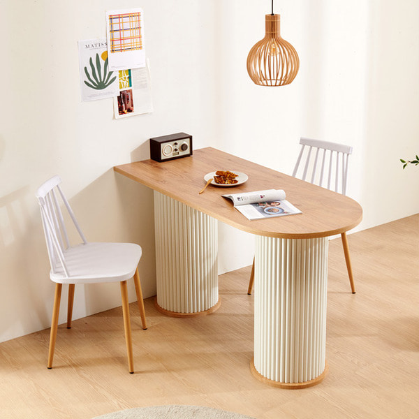 로마 원형 1300 반타원 식탁 카페 디자인 주방 테이블