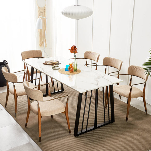 폭넓은 대리석식탁 4인용 6인용 식탁세트 테이블 의자