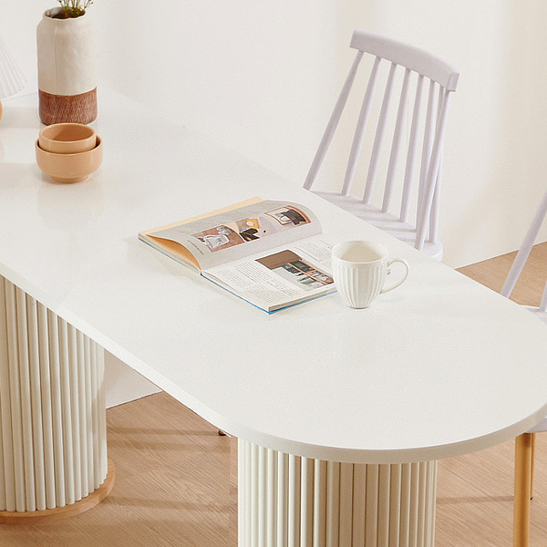 로마 반달 1300 반타원 식탁 주방 카페 디자인 테이블