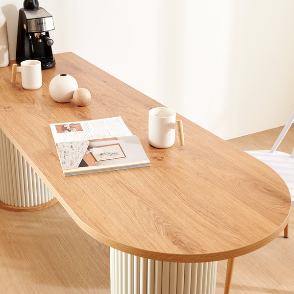 로마 원형 1300 반타원 식탁 카페 디자인 주방 테이블