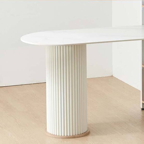 로마 템바 원형 사이드선반장 1300 세라믹 반타원 식탁 테이블