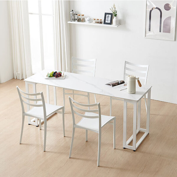 솔리드철제 사각 1800 세라믹 식탁 카페 테이블 매장 탁자